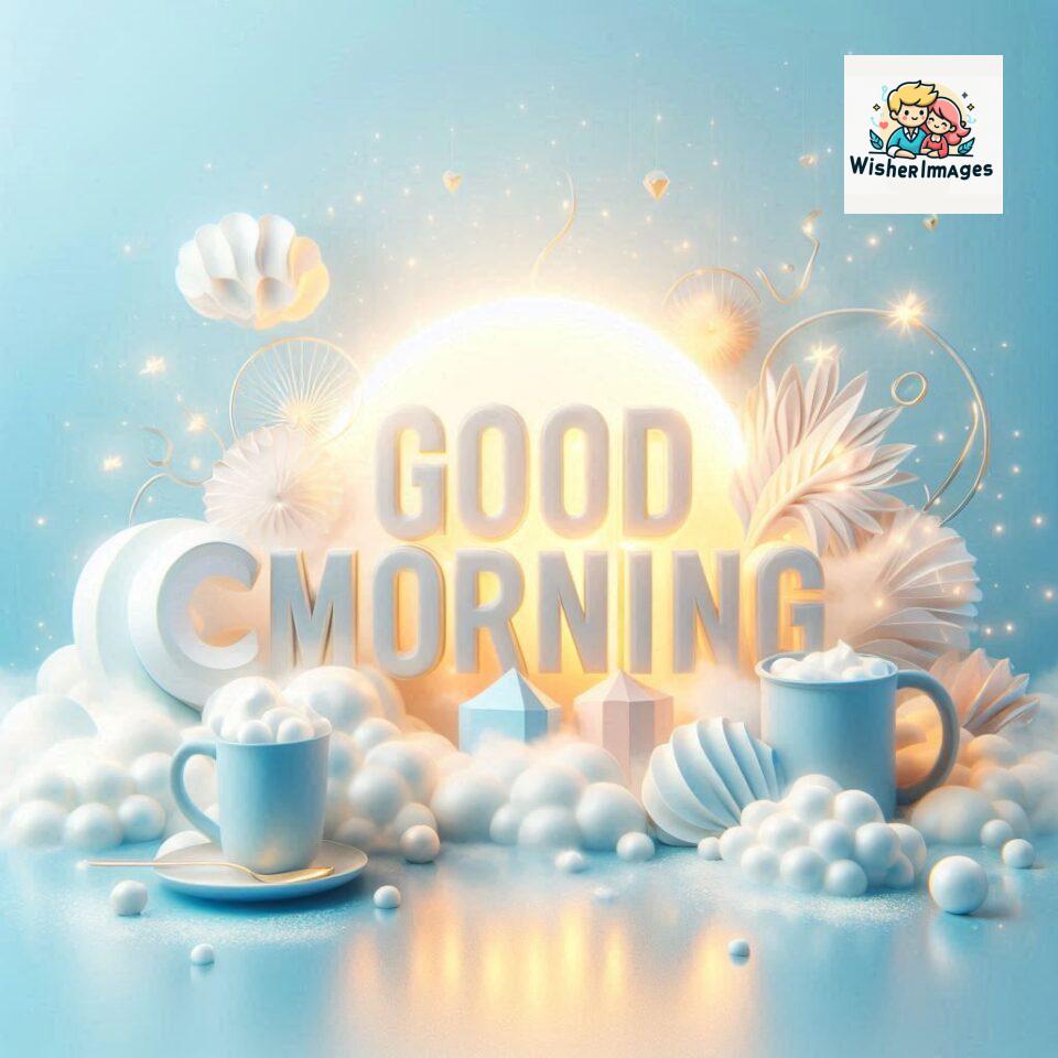 Bright and Cheerful D Good Morning Design with Hearts and flowers with colour full light setup with good morning Flowers ()