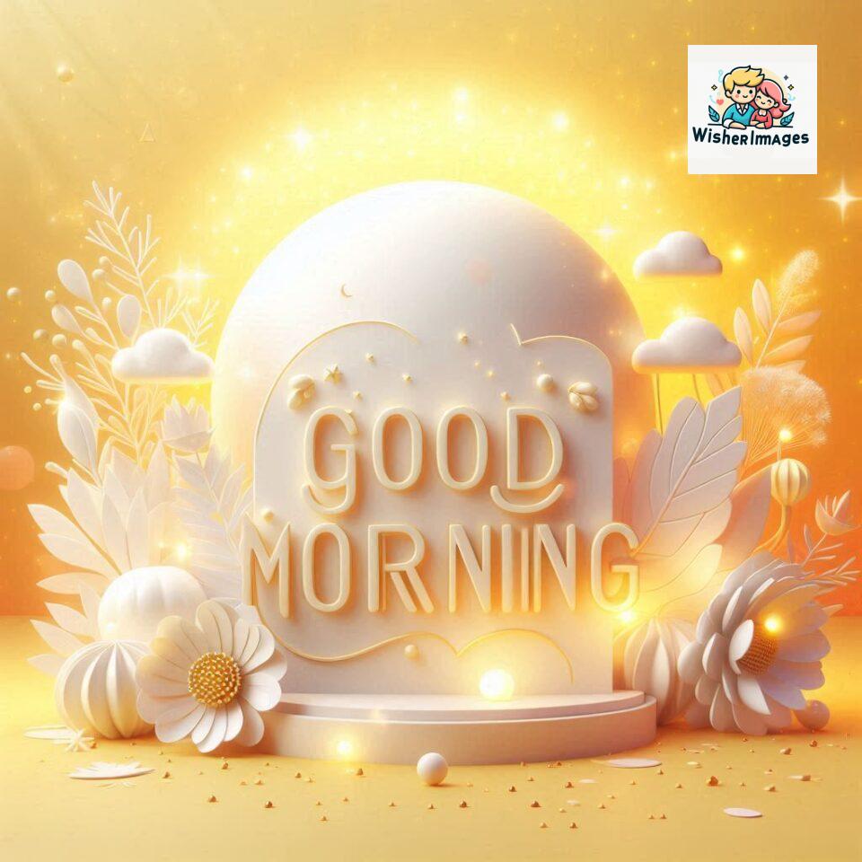 Bright and Cheerful D Good Morning Design with Hearts and flowers with colour full light setup with good morning Flowers ()