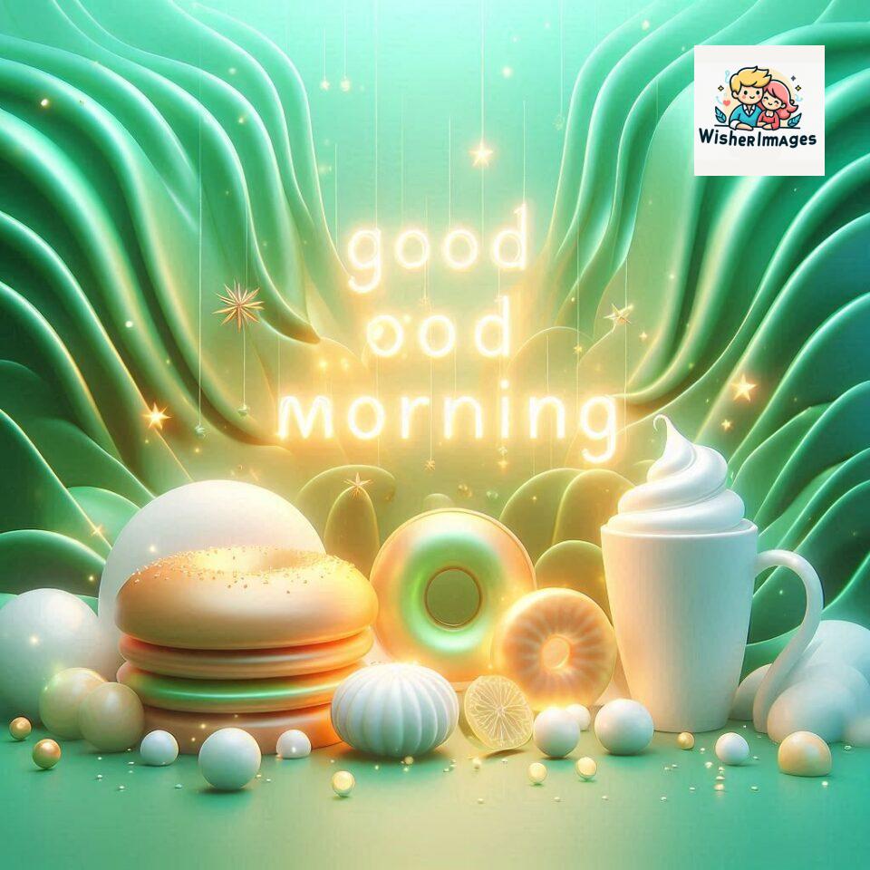 Bright and Cheerful D Good Morning Design with Hearts and flowers with colour full light setup with good morning Flowers ()