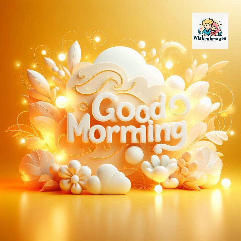 Bright and Cheerful D Good Morning Design with Hearts and flowers with colour full light setup with good morning Flowers ()