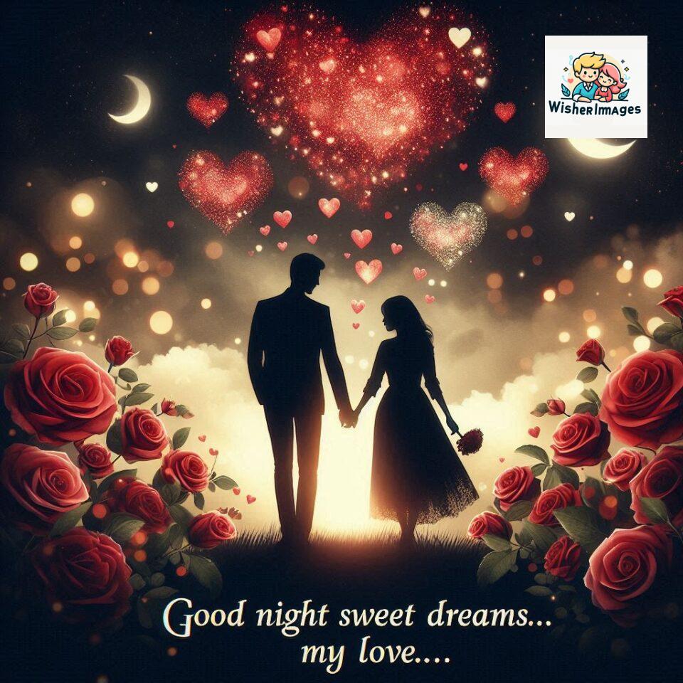 Good-night-love-images-with-couple-is-holding-hand-eachother-many-heart-is-placed-around-the-couple-with-night-vibes-960x960 120+ Good Night Love Images With Couple Free Download