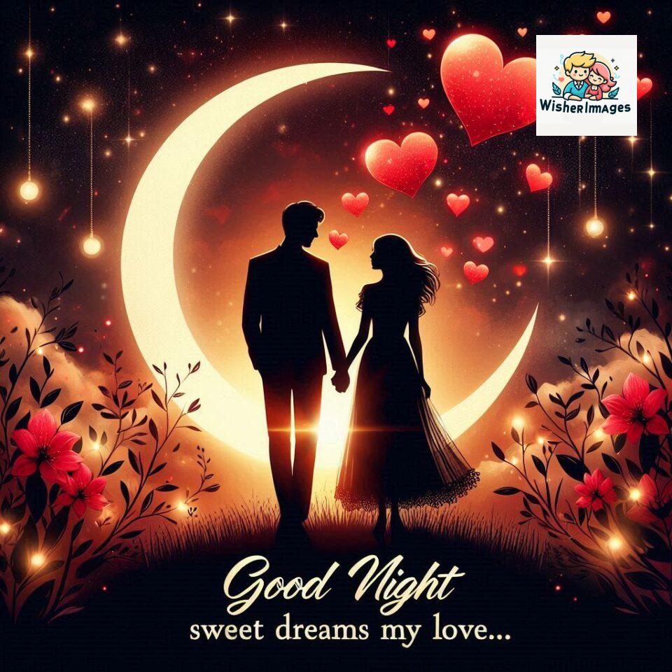 Good-night-love-images-with-couple-is-holding-hand-eachother-many-heart-is-placed-around-the-couple-with-night-vibes_109-960x960 120+ Good Night Love Images With Couple Free Download