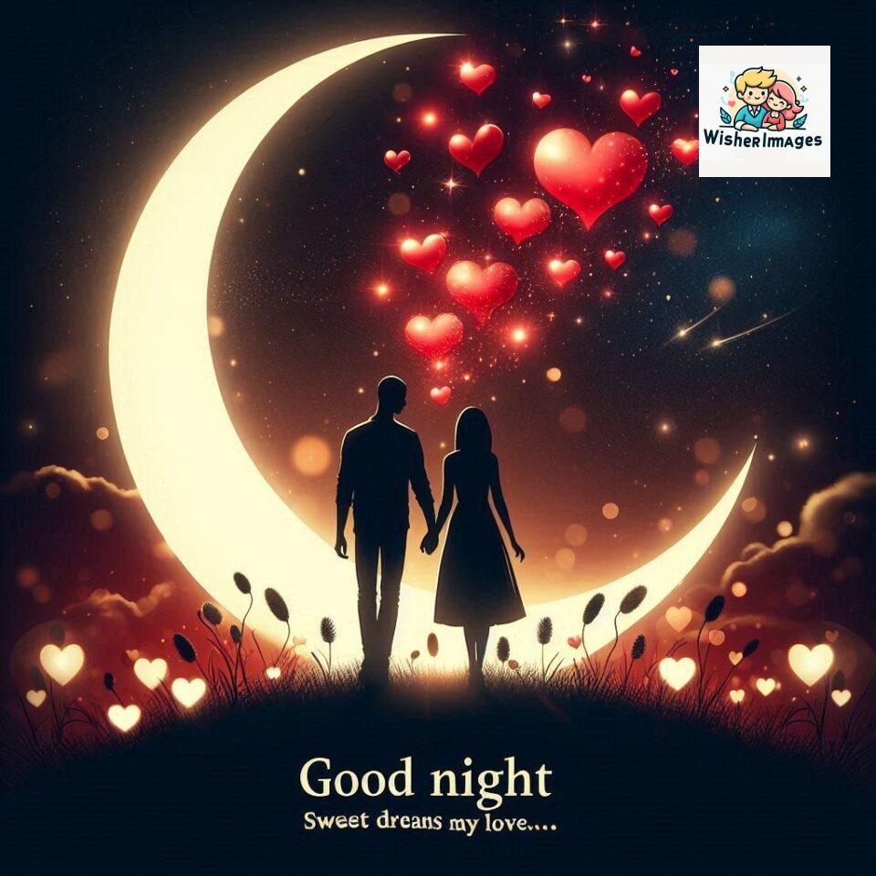 120+ Good Night Love Images With Couple Free Download 11 Good night love images with couple is holding hand eachother many heart is placed around the couple with night vibes ()