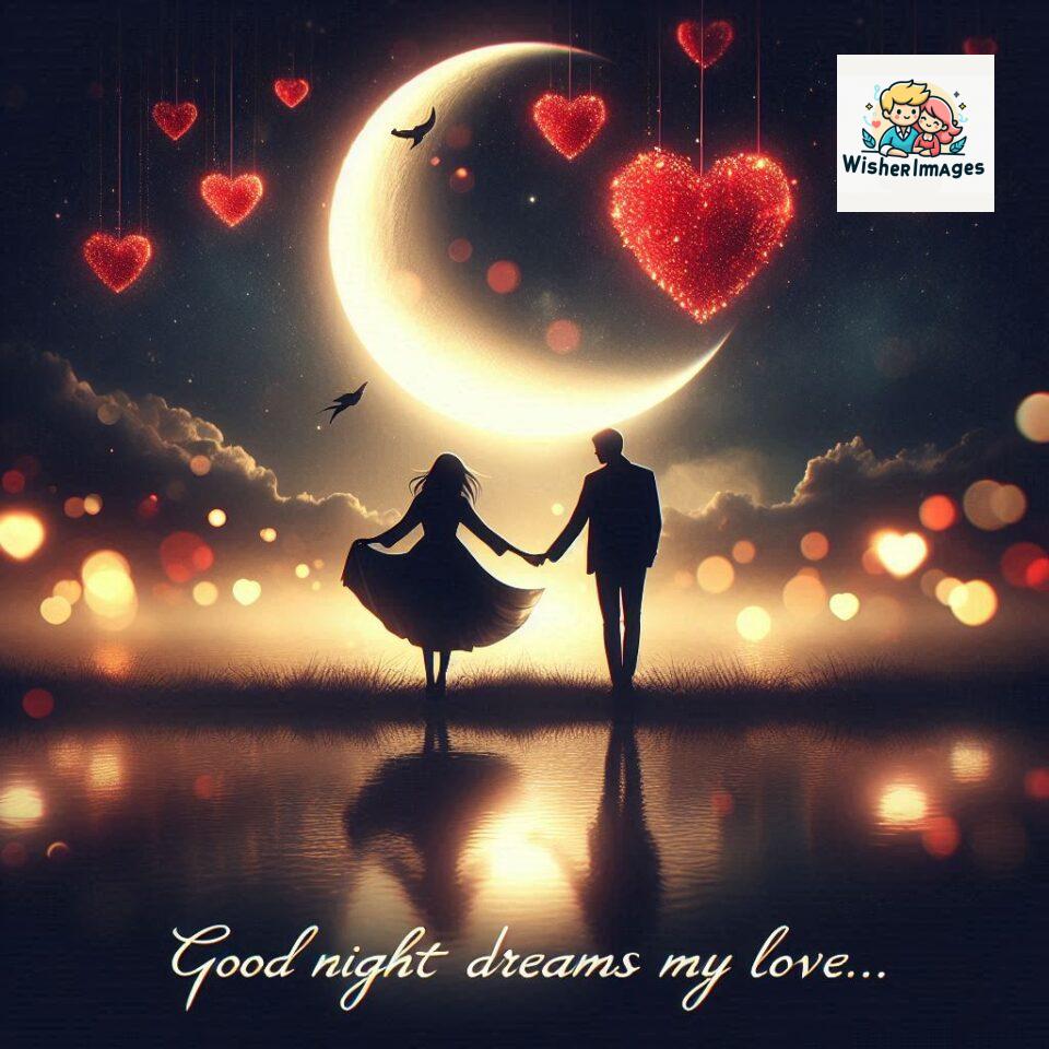 120+ Good Night Love Images With Couple Free Download 3 Good night love images with couple is holding hand eachother many heart is placed around the couple with night vibes ()