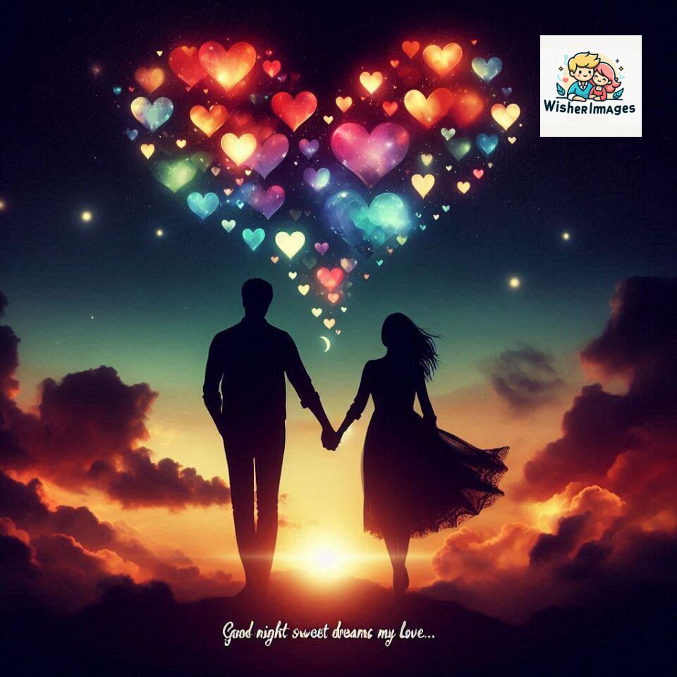 120+ Good Night Love Images With Couple Free Download 33 Good night love images with couple is holding hand eachother many heart is placed around the couple with night vibes ()