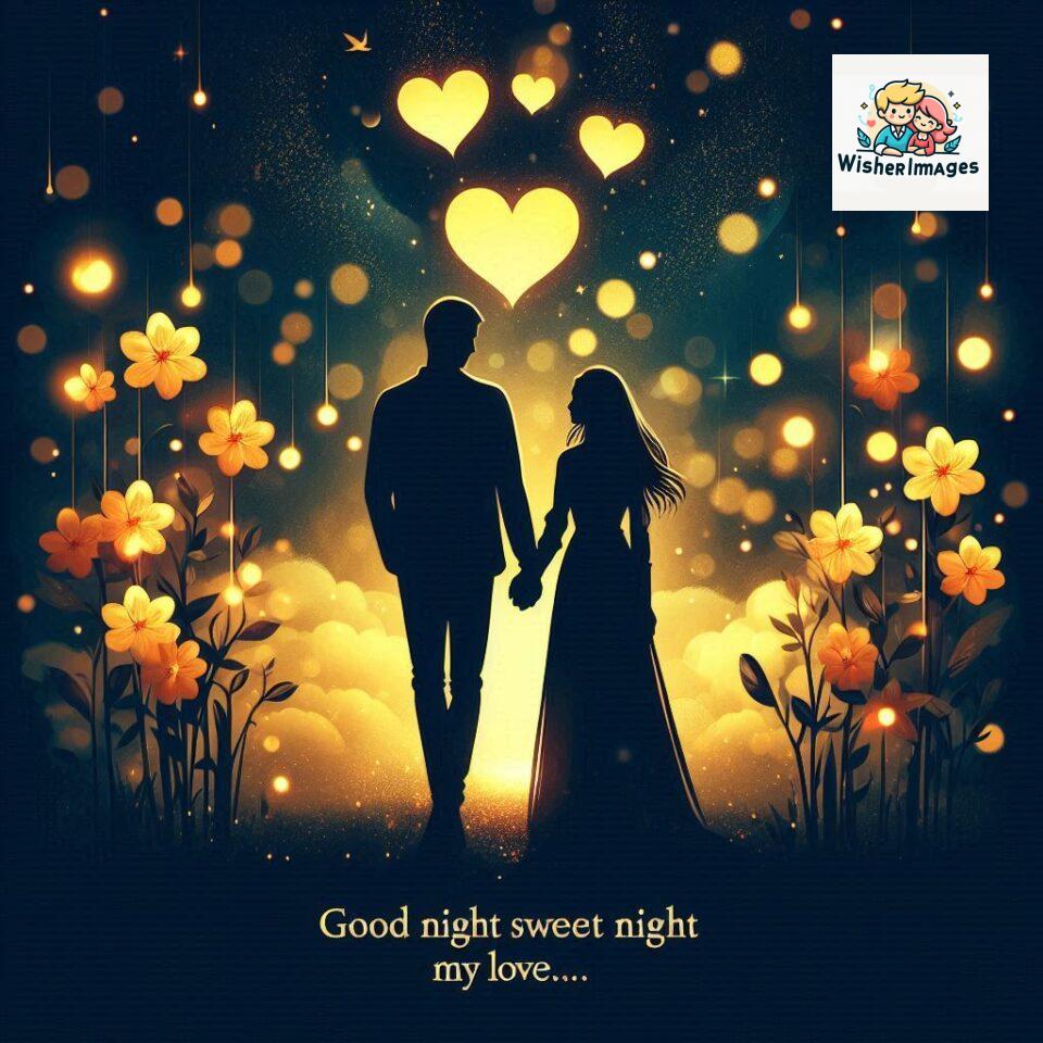 Good-night-love-images-with-couple-is-holding-hand-eachother-many-heart-is-placed-around-the-couple-with-night-vibes_49-960x960 120+ Good Night Love Images With Couple Free Download