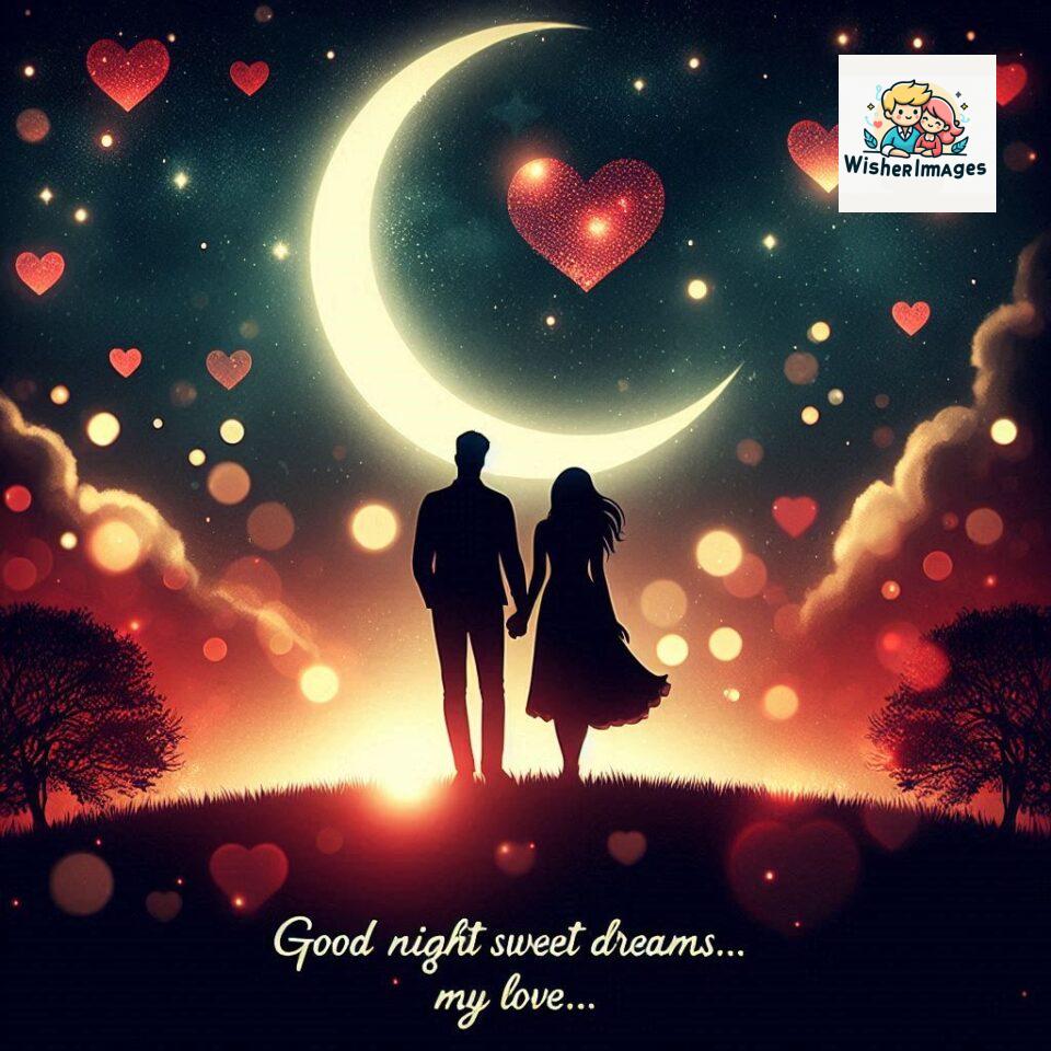 120+ Good Night Love Images With Couple Free Download 6 Good night love images with couple is holding hand eachother many heart is placed around the couple with night vibes ()