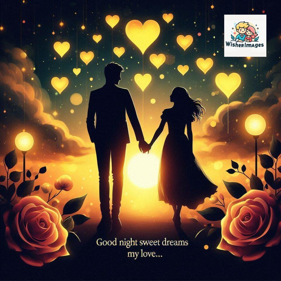 120+ Good Night Love Images With Couple Free Download 95 Good night love images with couple is holding hand eachother many heart is placed around the couple with night vibes ()