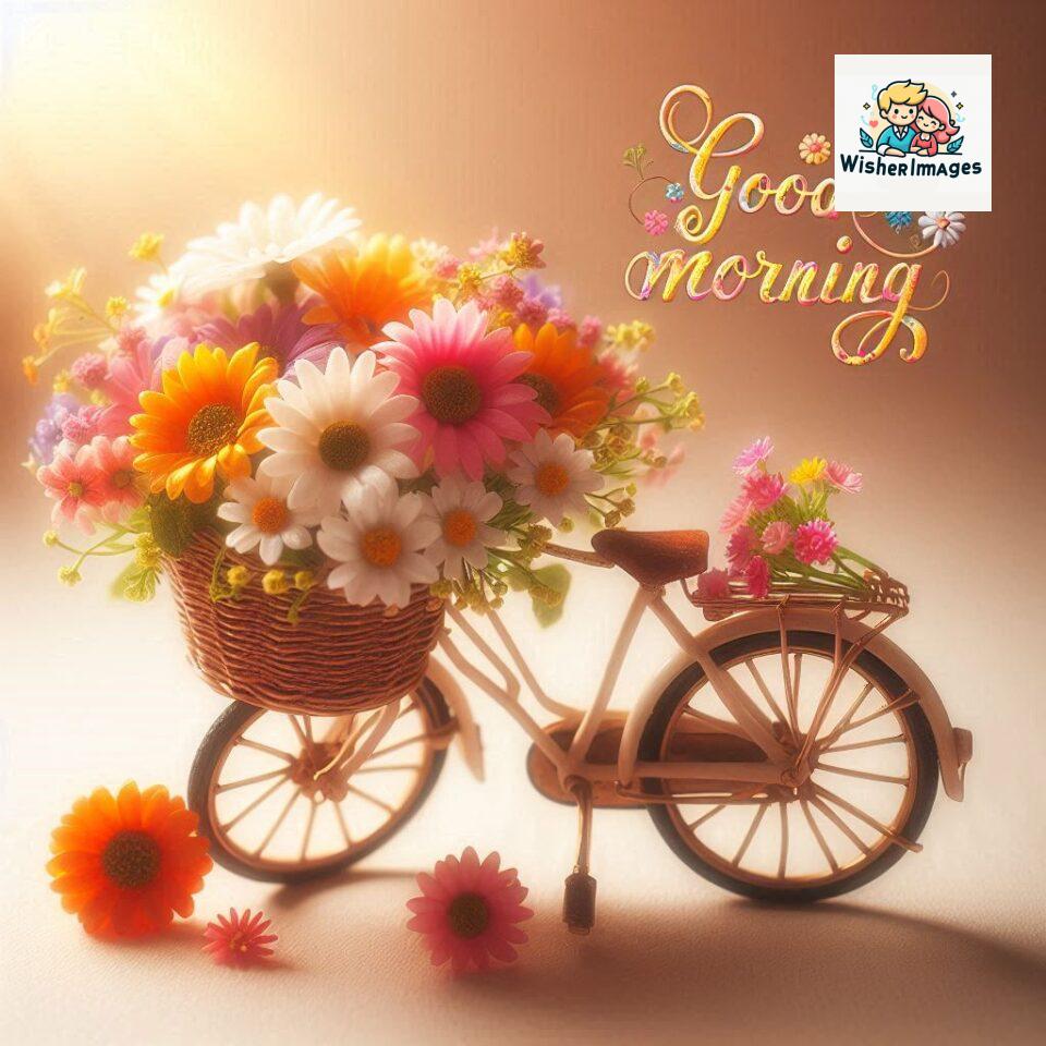 free good morning images for whatsapp miniature bicycle with flowers good morning sunrise jpg ()