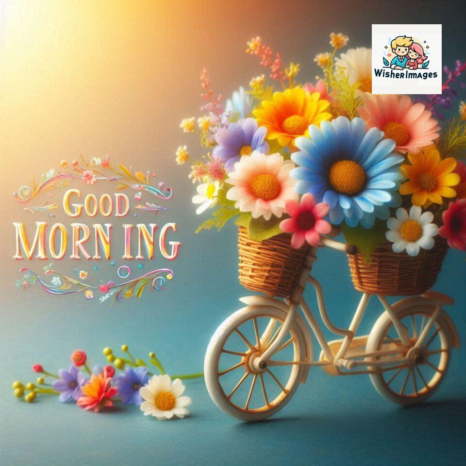 free good morning images for whatsapp miniature bicycle with flowers good morning sunrise jpg ()