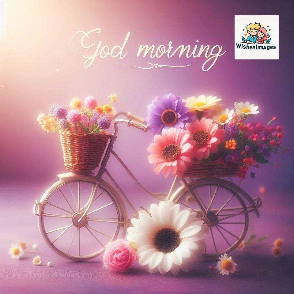 free good morning images for whatsapp miniature bicycle with flowers good morning sunrise jpg ()