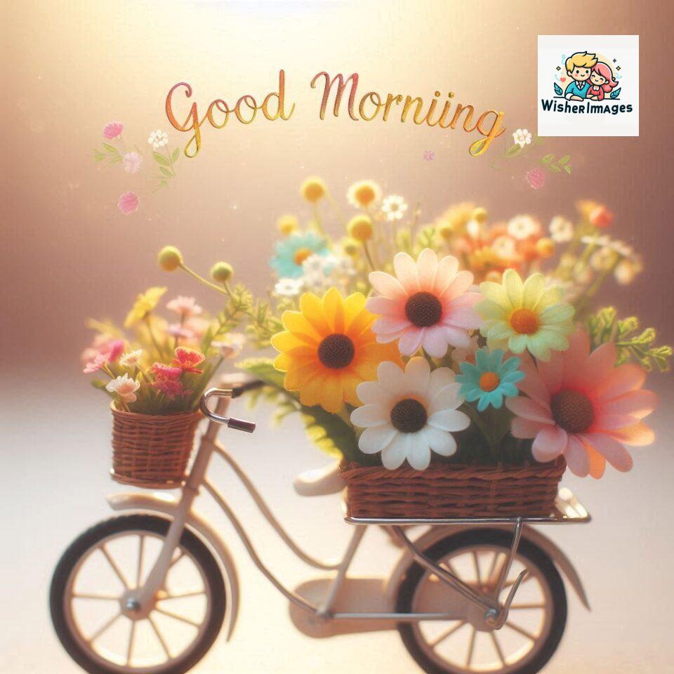 free good morning images for whatsapp miniature bicycle with flowers good morning sunrise jpg ()