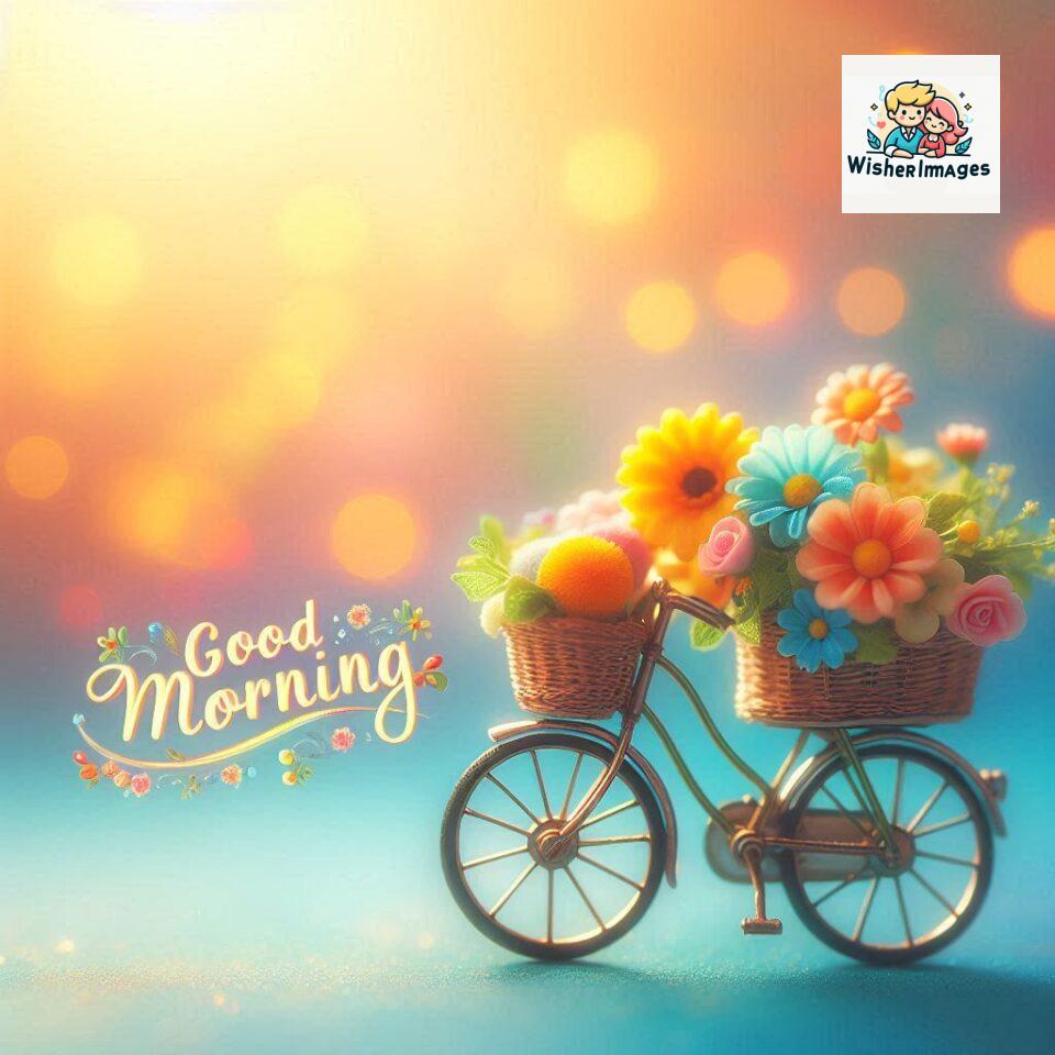 free good morning images for whatsapp miniature bicycle with flowers good morning sunrise jpg ()