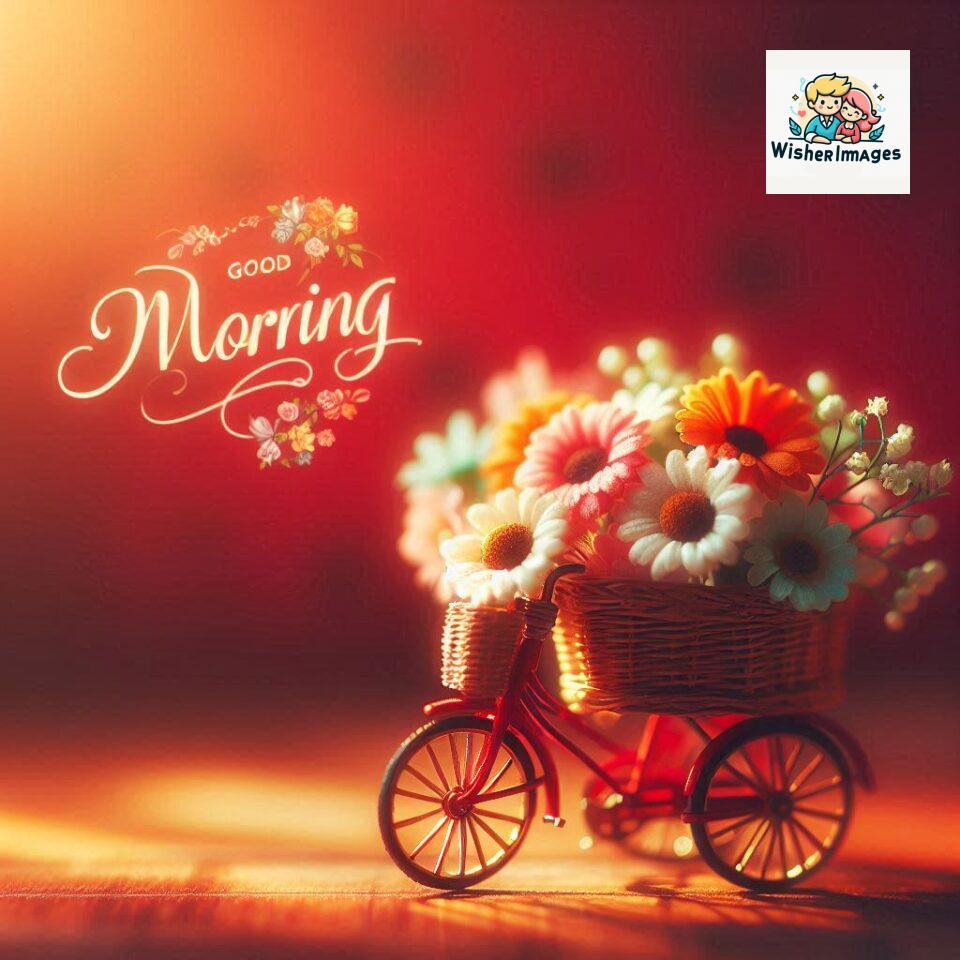 free good morning images for whatsapp miniature bicycle with flowers good morning sunrise jpg ()