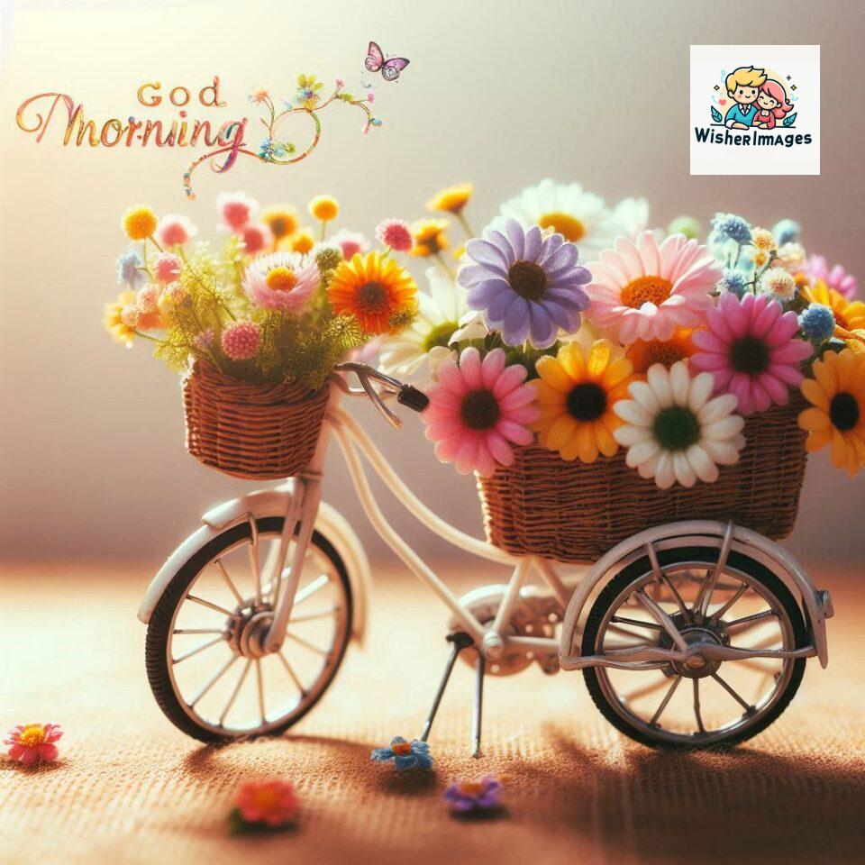 free good morning images for whatsapp miniature bicycle with flowers good morning sunrise jpg ()