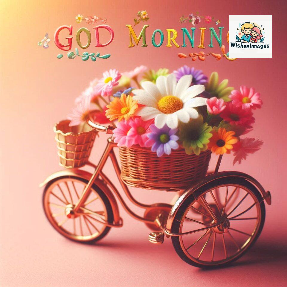 free good morning images for whatsapp miniature bicycle with flowers good morning sunrise jpg ()