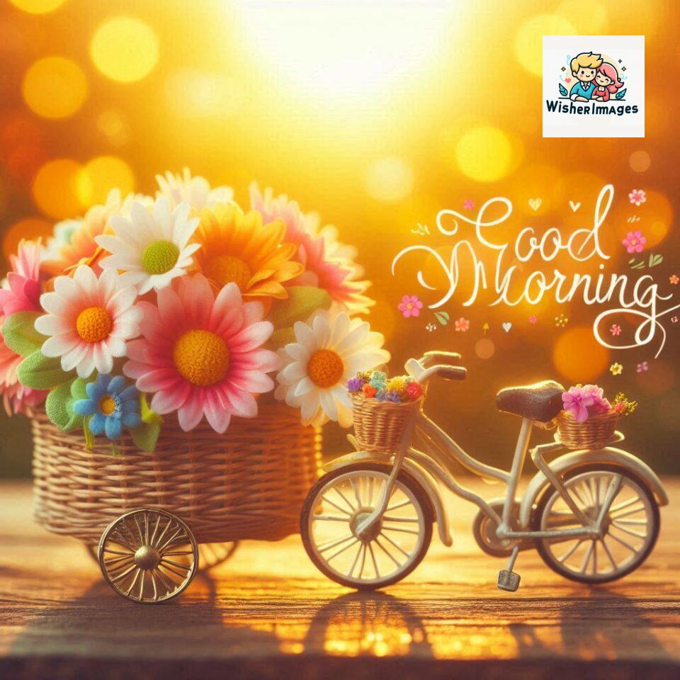 free good morning images for whatsapp miniature bicycle with flowers good morning sunrise jpg ()