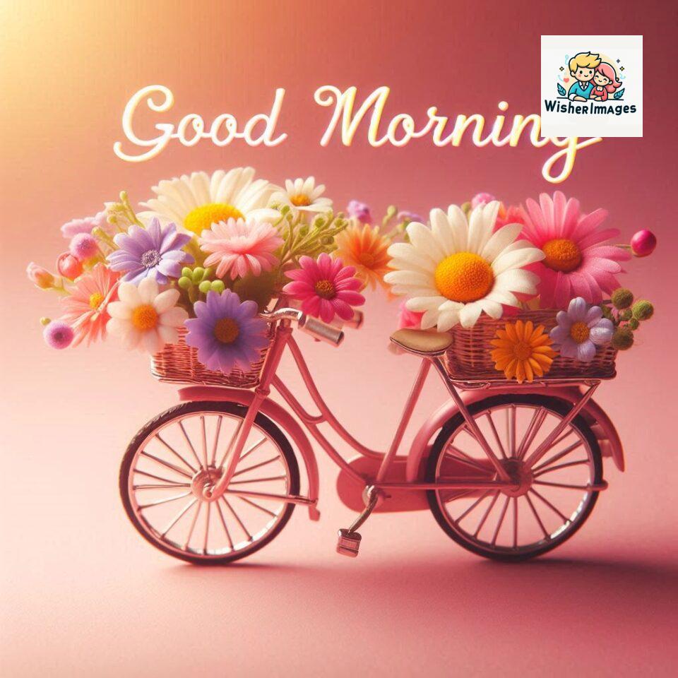 free good morning images for whatsapp miniature bicycle with flowers good morning sunrise jpg ()