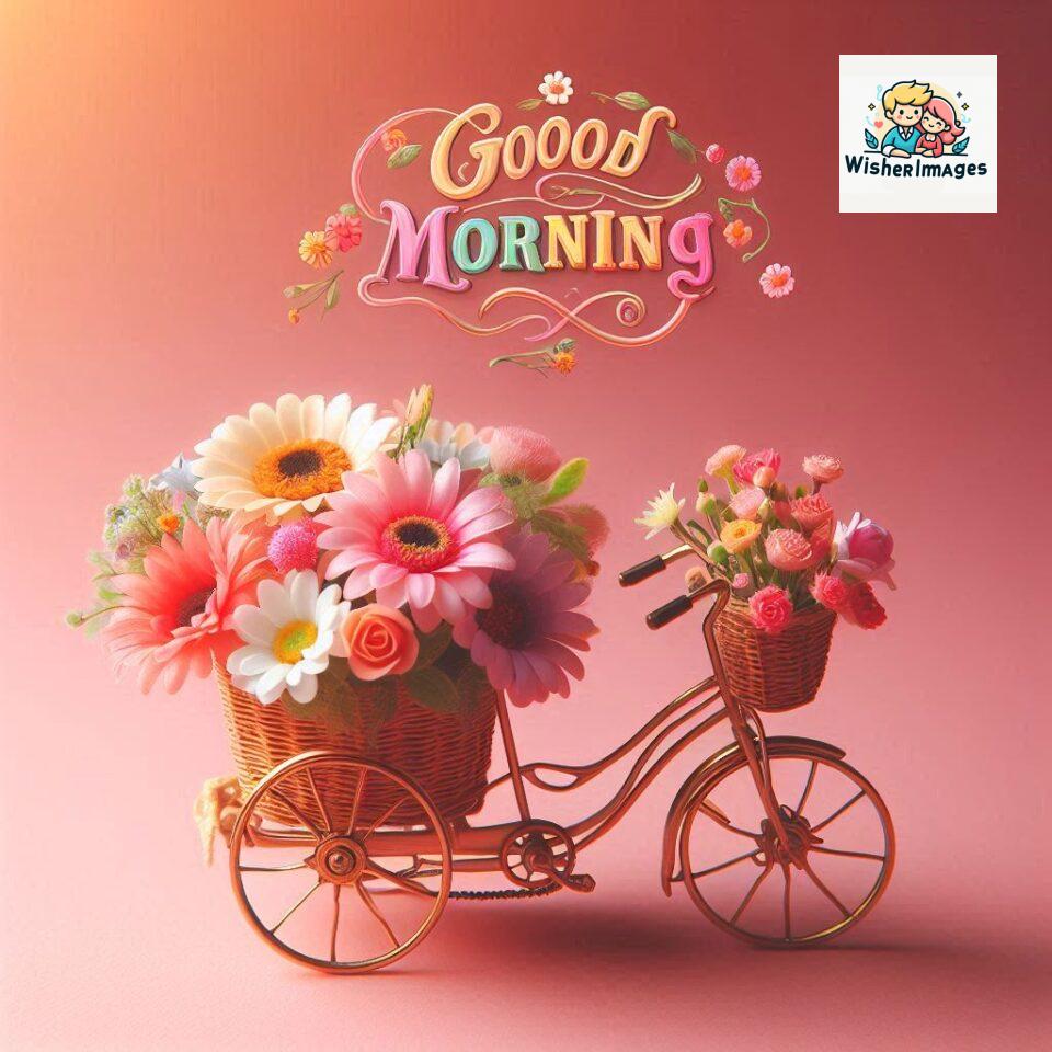 free good morning images for whatsapp miniature bicycle with flowers good morning sunrise jpg ()