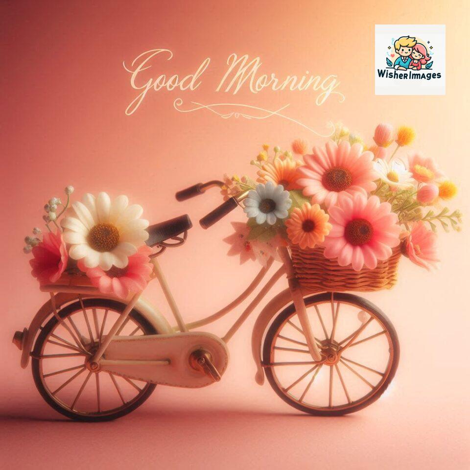 free good morning images for whatsapp miniature bicycle with flowers good morning sunrise jpg ()