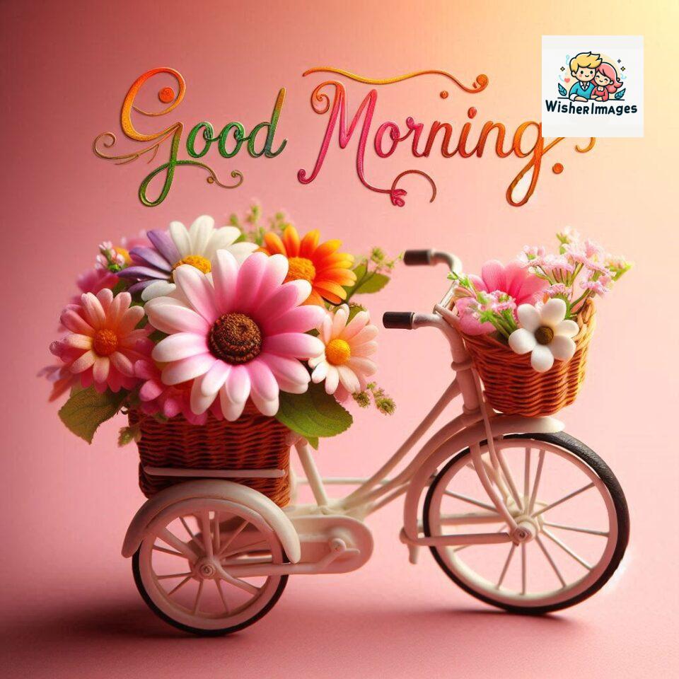 free good morning images for whatsapp miniature bicycle with flowers good morning sunrise jpg ()