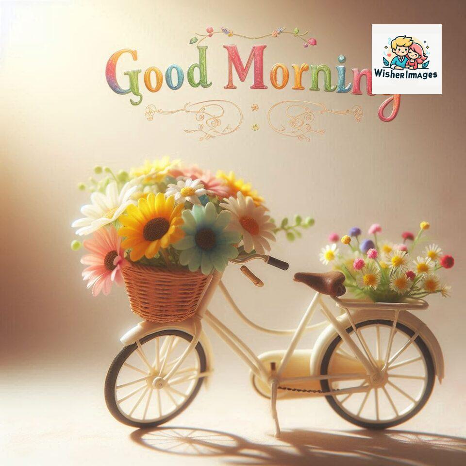 free good morning images for whatsapp miniature bicycle with flowers good morning sunrise jpg ()