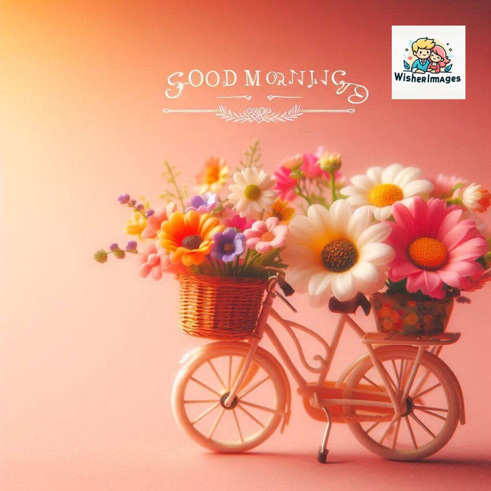 free good morning images for whatsapp miniature bicycle with flowers good morning sunrise jpg ()