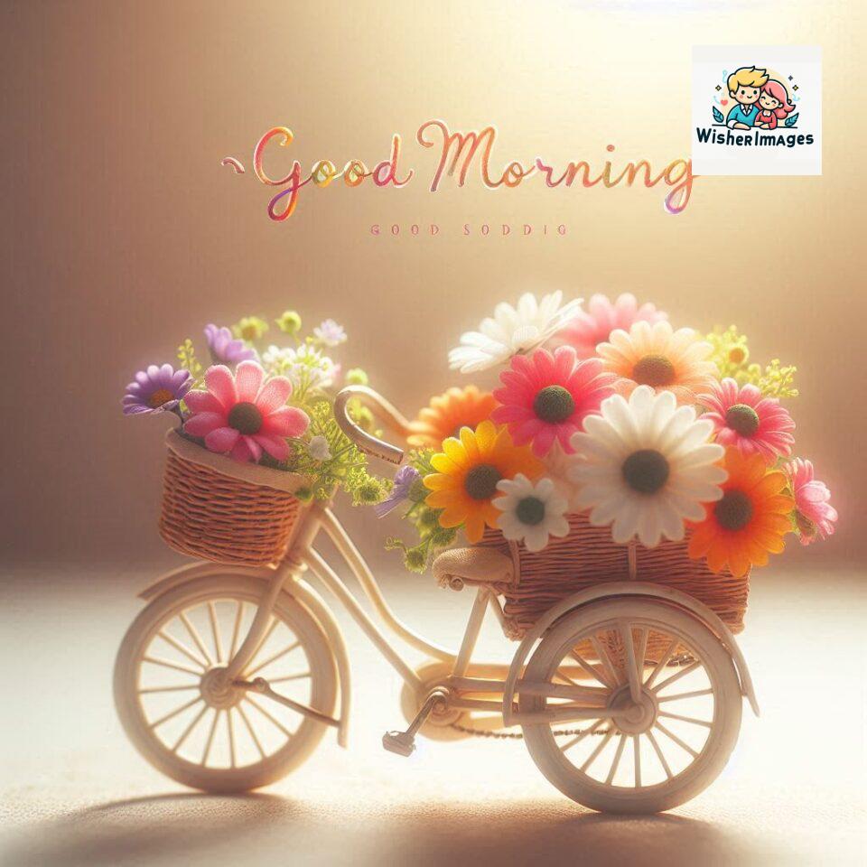 free good morning images for whatsapp miniature bicycle with flowers good morning sunrise jpg ()