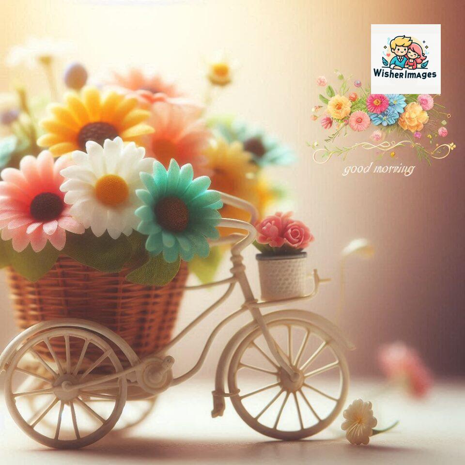 free good morning images for whatsapp miniature bicycle with flowers good morning sunrise jpg ()