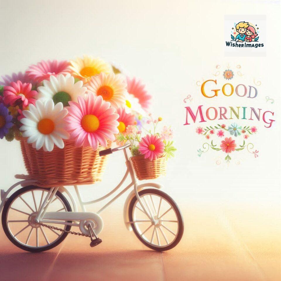 free good morning images for whatsapp miniature bicycle with flowers good morning sunrise jpg ()