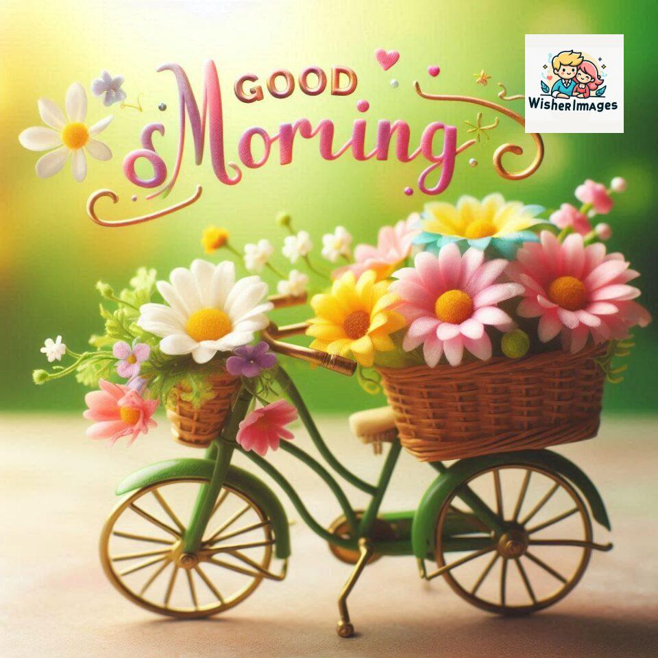 free good morning images for whatsapp miniature bicycle with flowers good morning sunrise jpg ()