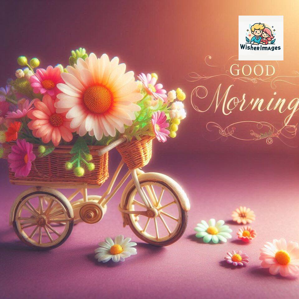 free good morning images for whatsapp miniature bicycle with flowers good morning sunrise jpg ()