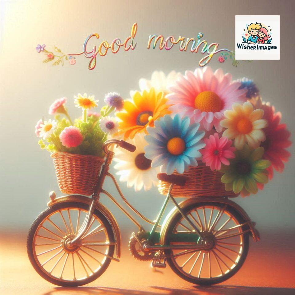 free good morning images for whatsapp miniature bicycle with flowers good morning sunrise jpg ()