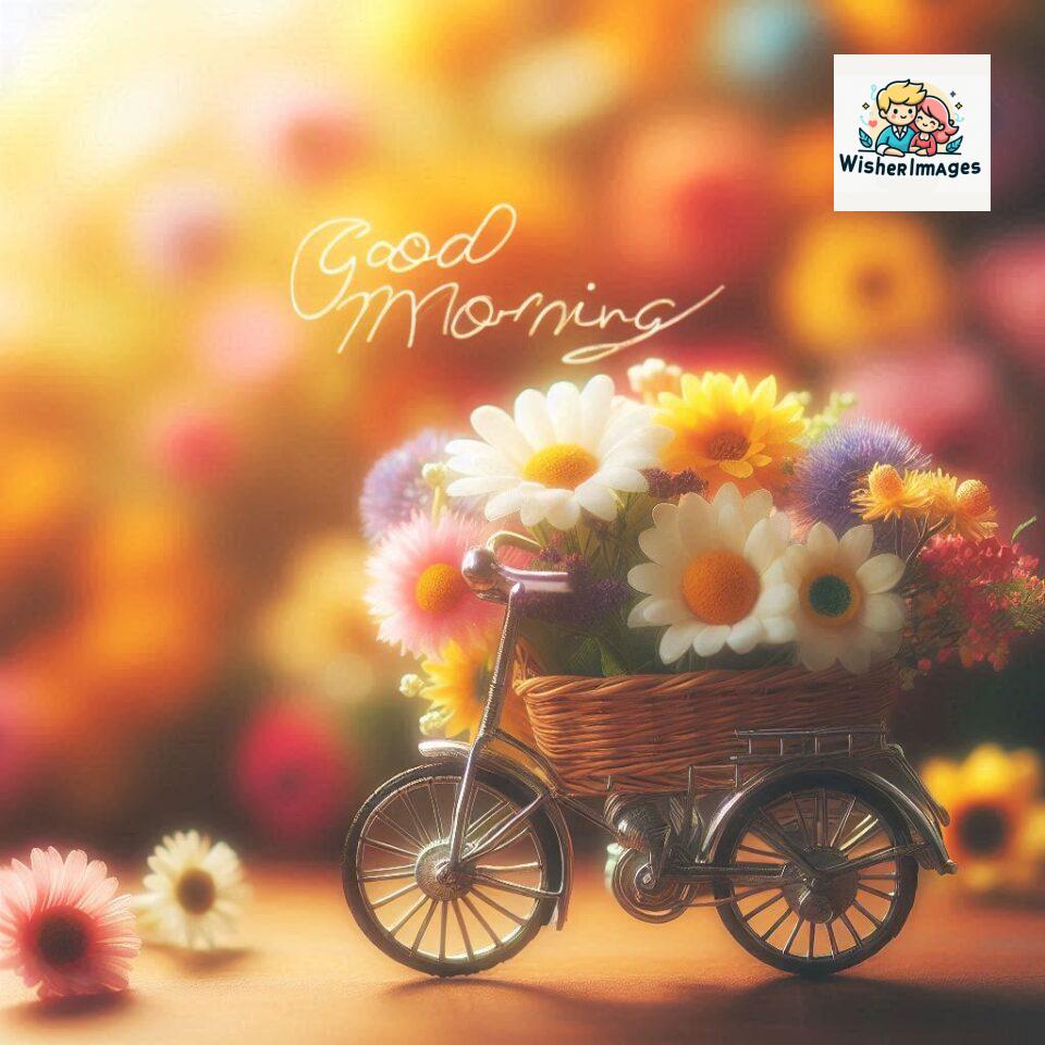 free good morning images for whatsapp miniature bicycle with flowers good morning sunrise jpg ()