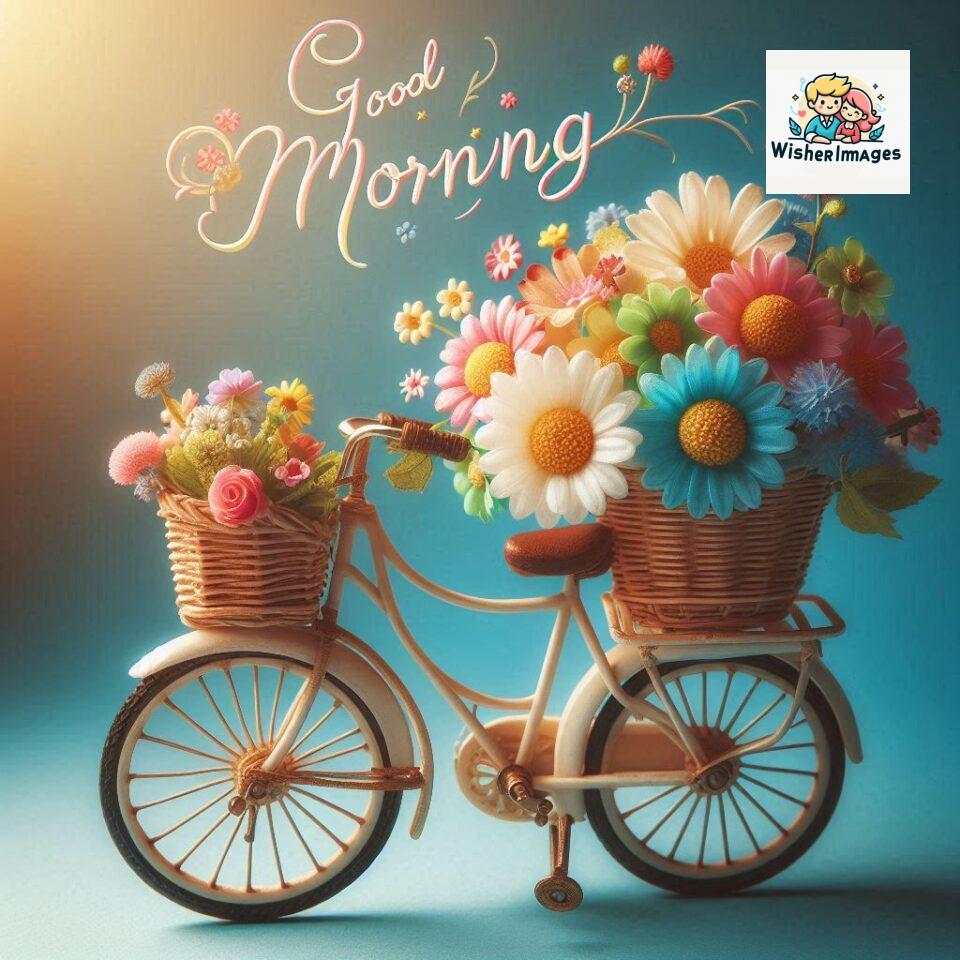 free good morning images for whatsapp miniature bicycle with flowers good morning sunrise jpg ()