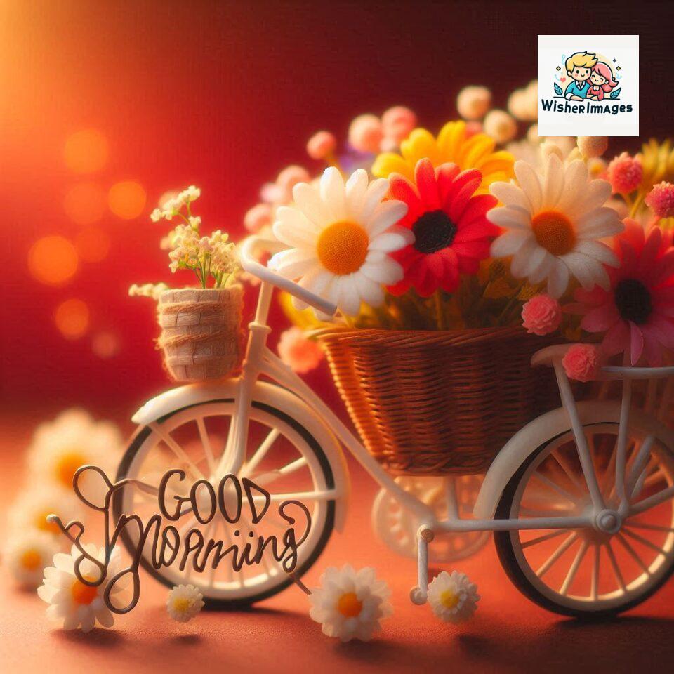 free good morning images for whatsapp miniature bicycle with flowers good morning sunrise jpg ()