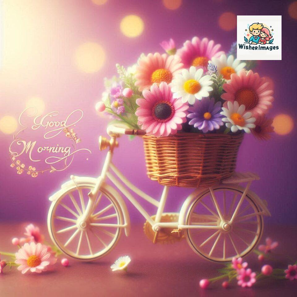 free good morning images for whatsapp miniature bicycle with flowers good morning sunrise jpg ()