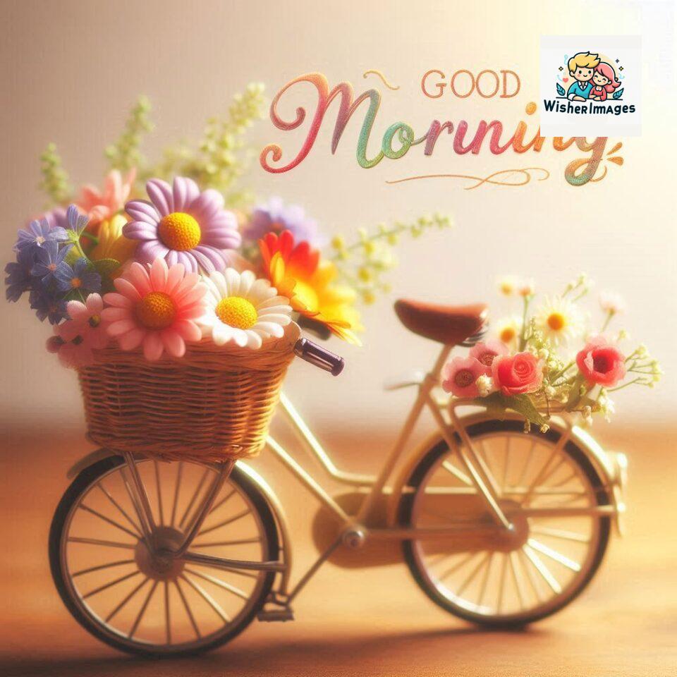 free good morning images for whatsapp miniature bicycle with flowers good morning sunrise jpg ()