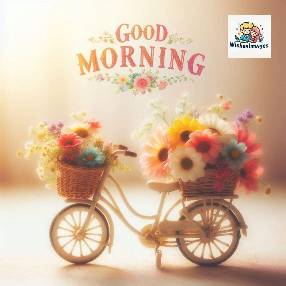 free good morning images for whatsapp miniature bicycle with flowers good morning sunrise jpg ()