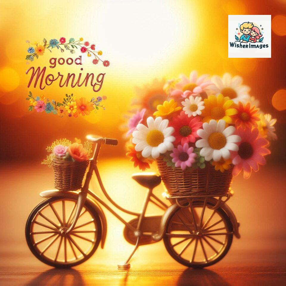 free good morning images for whatsapp miniature bicycle with flowers good morning sunrise jpg ()