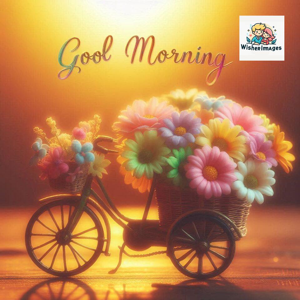 free good morning images for whatsapp miniature bicycle with flowers good morning sunrise jpg ()