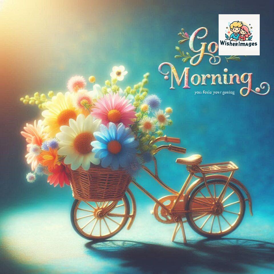 free good morning images for whatsapp miniature bicycle with flowers good morning sunrise jpg ()