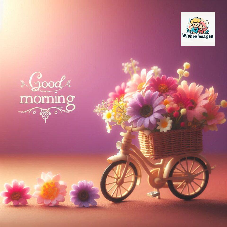 free good morning images for whatsapp miniature bicycle with flowers good morning sunrise jpg ()