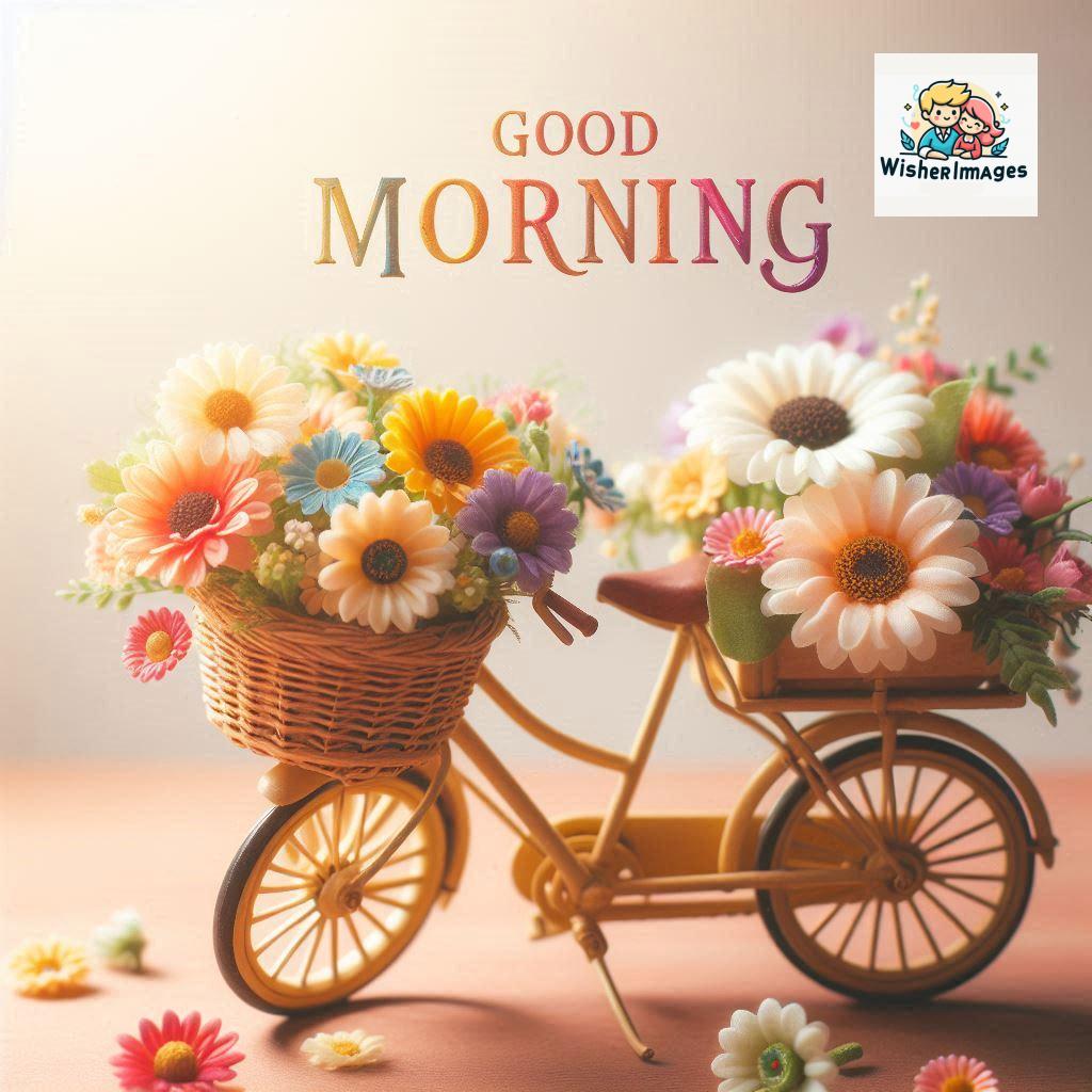 free good morning images for whatsapp miniature bicycle with flowers good morning sunrise jpg ()