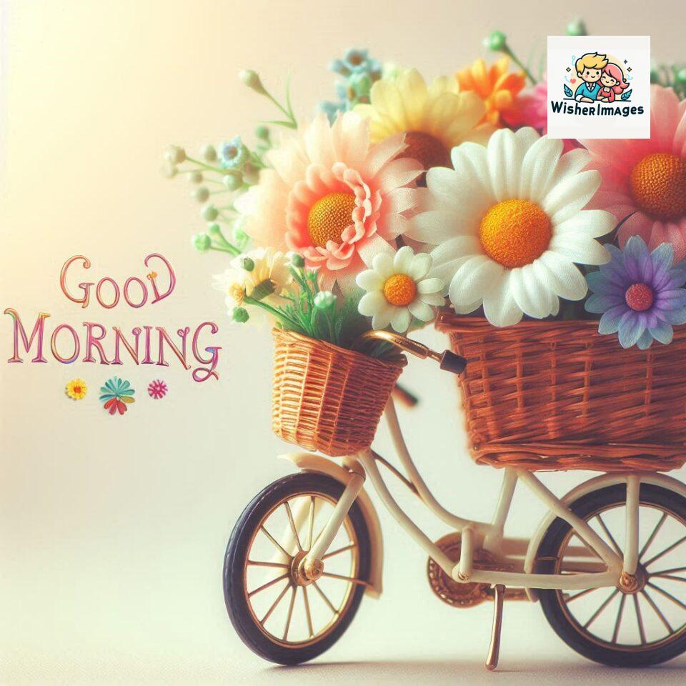 free good morning images for whatsapp miniature bicycle with flowers good morning sunrise jpg ()