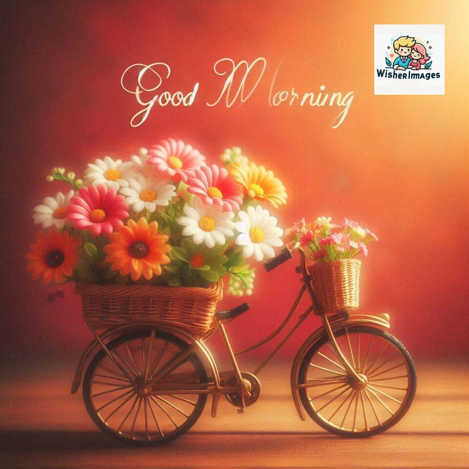 free good morning images for whatsapp miniature bicycle with flowers good morning sunrise jpg ()