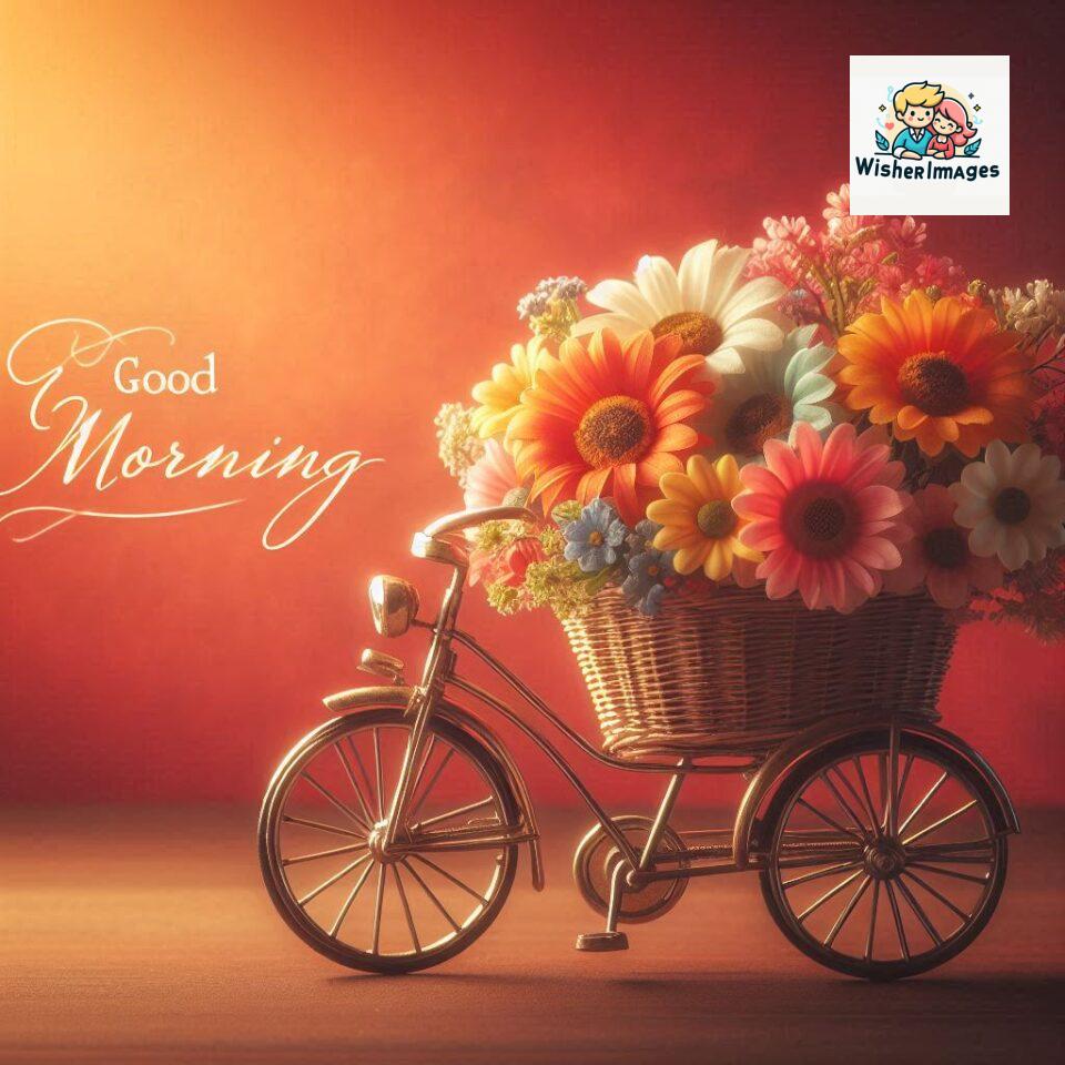 free good morning images for whatsapp miniature bicycle with flowers good morning sunrise jpg ()