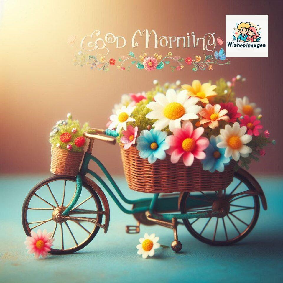 free good morning images for whatsapp miniature bicycle with flowers good morning sunrise jpg ()