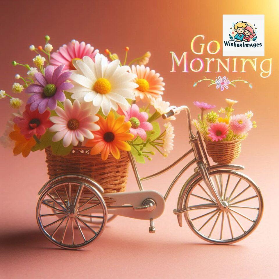 free good morning images for whatsapp miniature bicycle with flowers good morning sunrise jpg ()