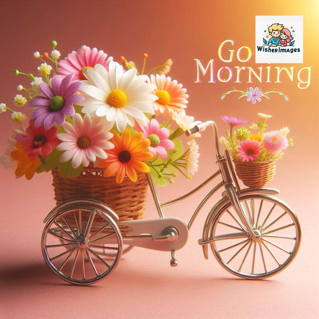 free good morning images for whatsapp miniature bicycle with flowers good morning sunrise jpg ()